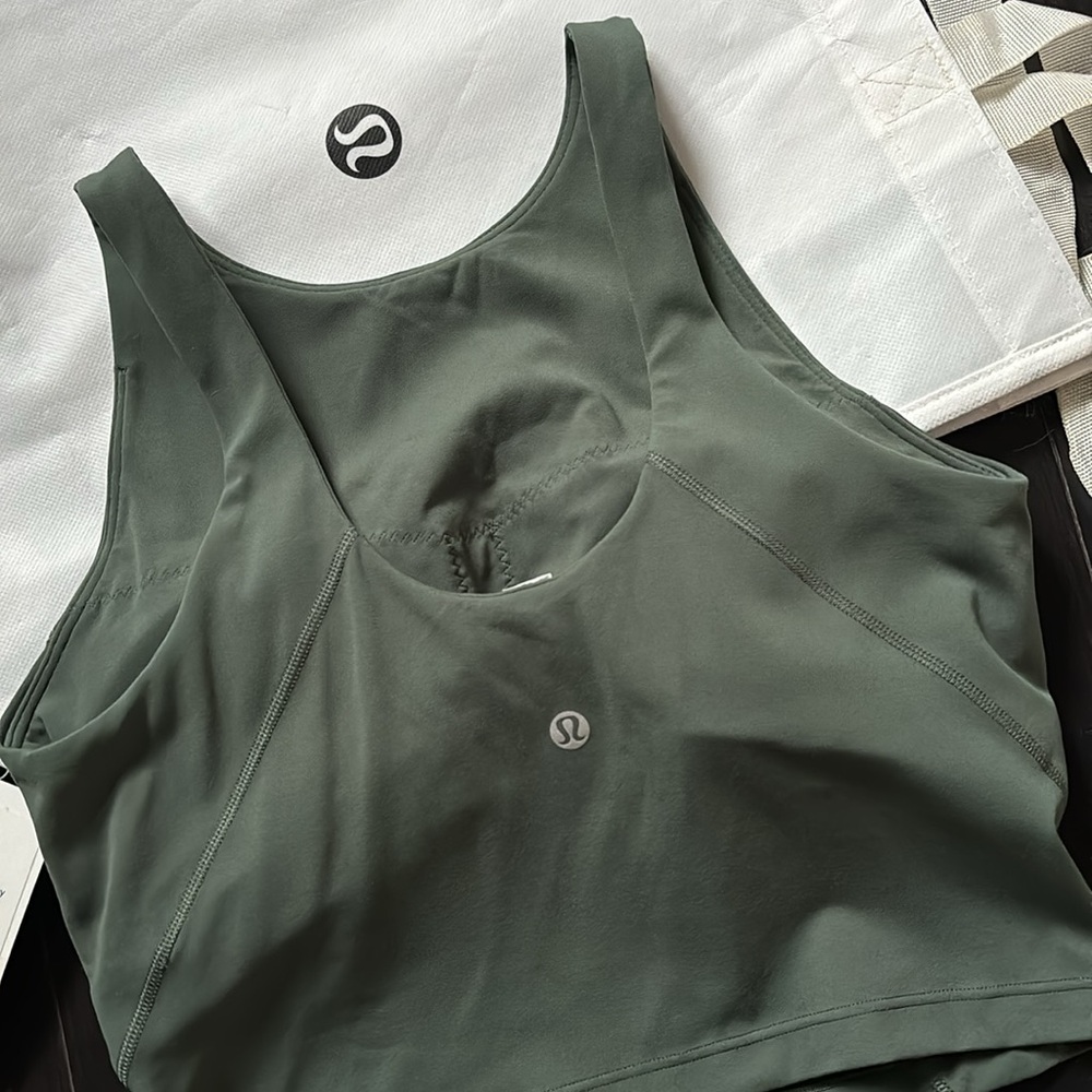 LULULEMON ALIGN TANK HIGH NECK TANK IN DARK FORREST SZ 6 NWT - Picture 4 of 7